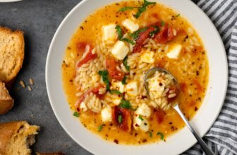 Greek Tomato Feta Soup | Cookies and Cups